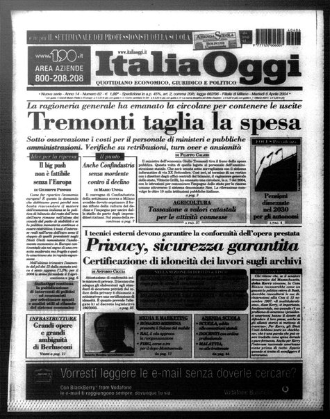 Italia oggi : quotidiano di economia finanza e politica